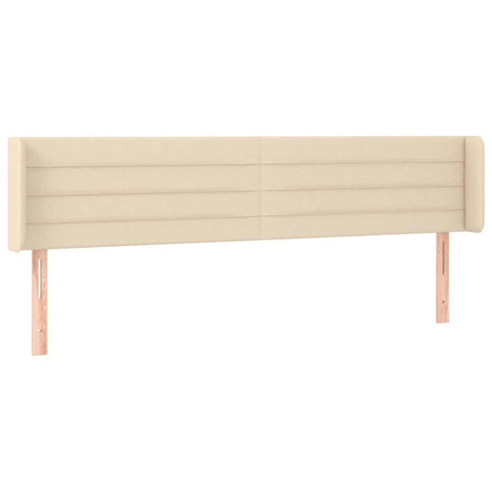 vidaXL Tăblie de pat cu aripioare crem 163x16x78/88 cm textil
