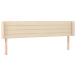 vidaXL Tăblie de pat cu aripioare crem 163x16x78/88 cm textil vidaXL Tăblie de pat cu aripioare crem 163x16x78/88 cm textil