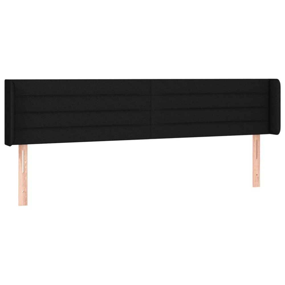 vidaXL Tăblie de pat cu aripioare negru 183x16x78/88 cm textil