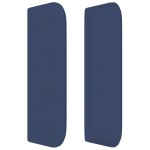vidaXL Tăblie de pat cu aripioare, albastru, 183x16x78/88 cm textil