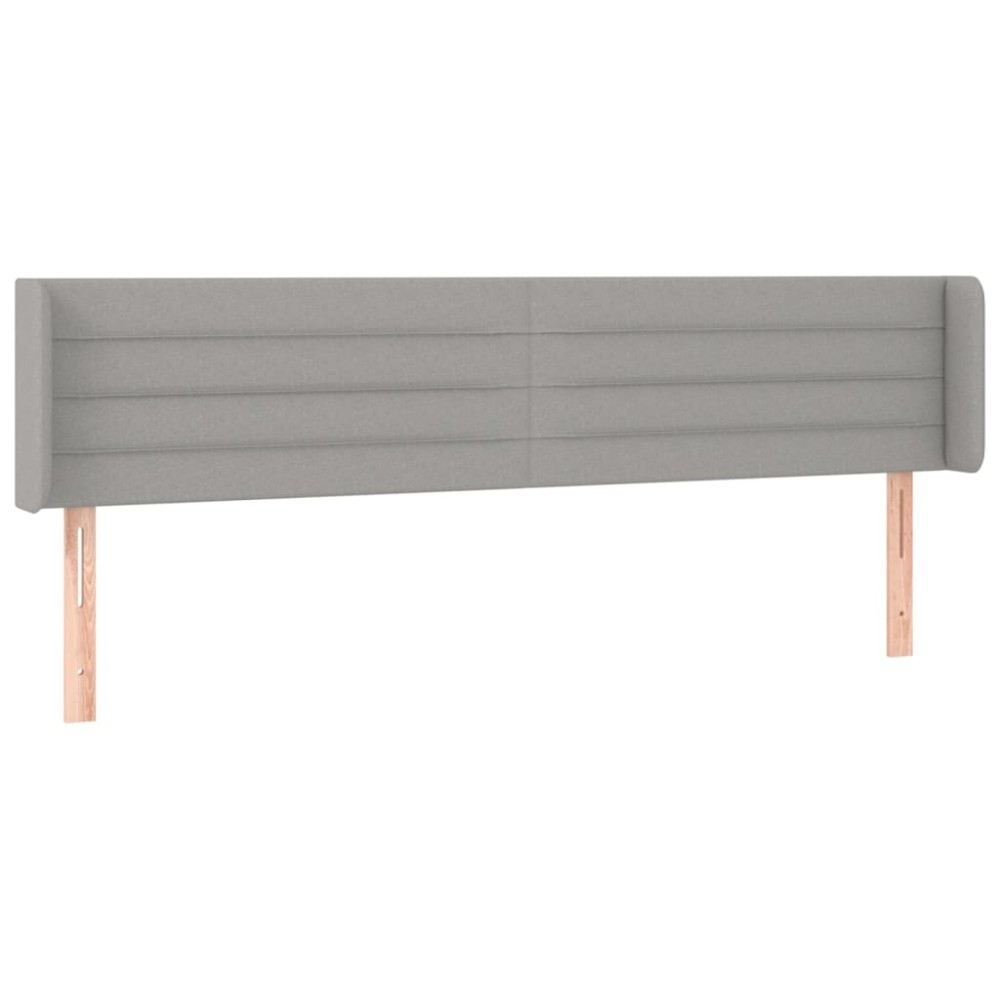 vidaXL Tăblie de pat cu aripioare gri deschis 203x16x78/88 cm textil