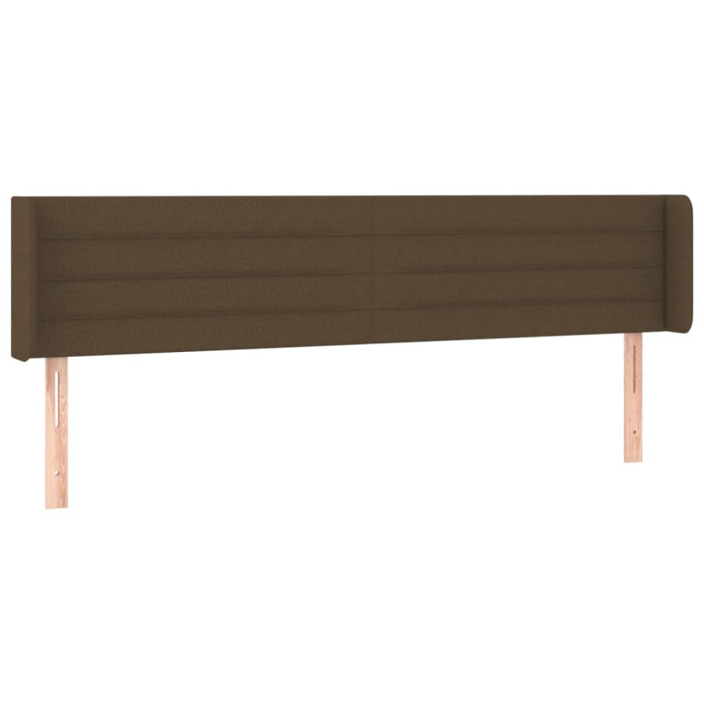 vidaXL Tăblie de pat cu aripioare maro închis 203x16x78/88 cm textil