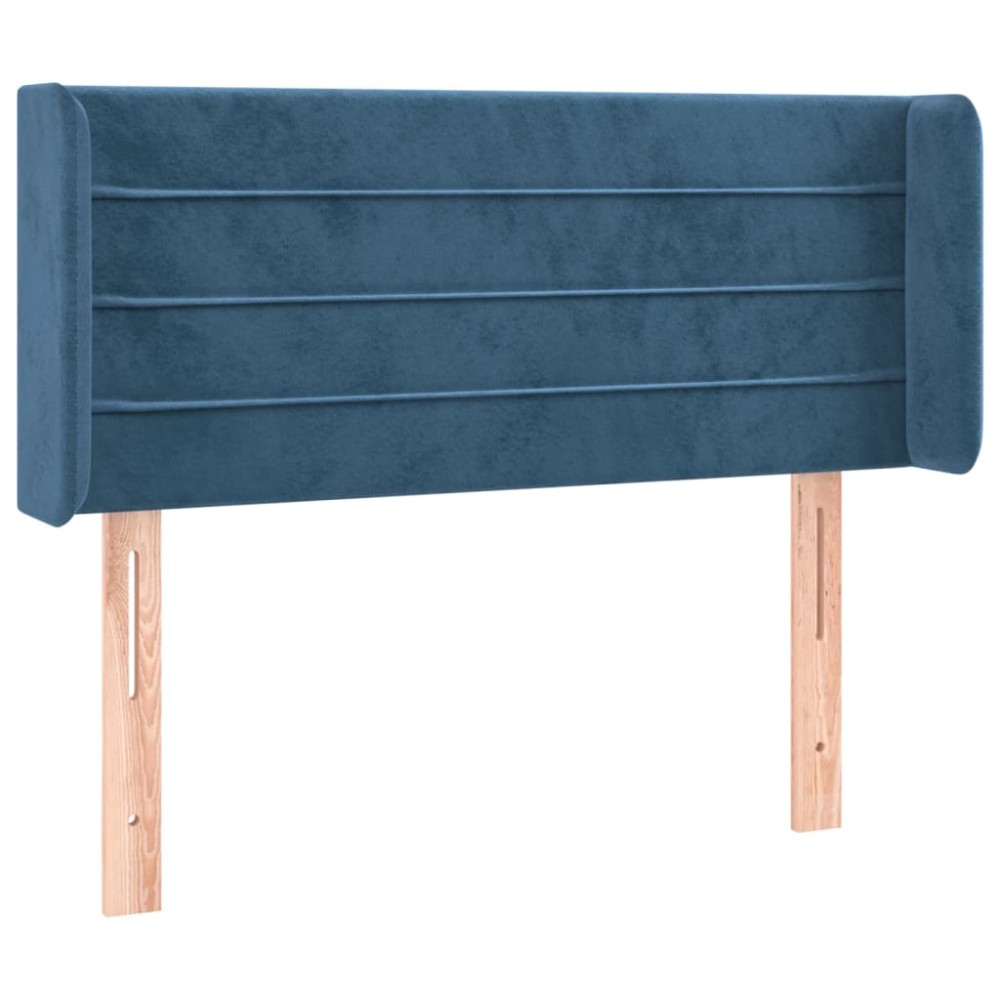 vidaXL Tăblie pat cu aripioare albastru închis 93x16x78/88 cm catifea