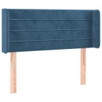 vidaXL Tăblie pat cu aripioare albastru închis 93x16x78/88 cm catifea