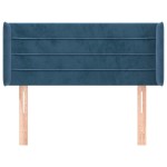 vidaXL Tăblie pat cu aripioare albastru închis 93x16x78/88 cm catifea