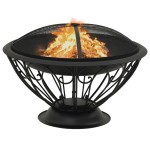 vidaXL Vatră de foc cu vătrai, 75 cm, oțel, XXL