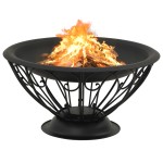 vidaXL Vatră de foc cu vătrai, 75 cm, oțel, XXL