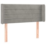 vidaXL Tăblie de pat cu aripioare gri deschis 103x16x78/88 cm catifea