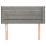 vidaXL Tăblie de pat cu aripioare gri deschis 103x16x78/88 cm catifea