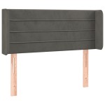 vidaXL Tăblie de pat cu aripioare gri închis 103x16x78/88 cm catifea