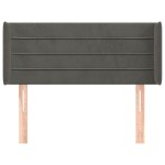vidaXL Tăblie de pat cu aripioare gri închis 103x16x78/88 cm catifea