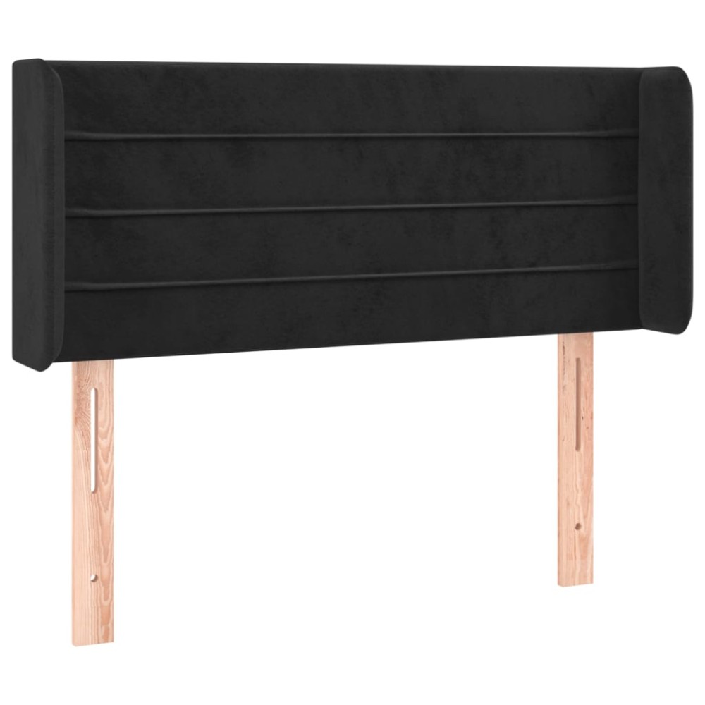 vidaXL Tăblie de pat cu aripioare negru 103x16x78/88 cm catifea