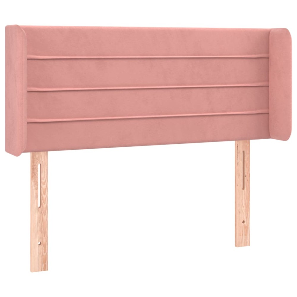 vidaXL Tăblie de pat cu aripioare roz 103x16x78/88 cm catifea