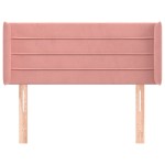 vidaXL Tăblie de pat cu aripioare roz 103x16x78/88 cm catifea