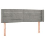 vidaXL Tăblie de pat cu aripioare gri deschis 147x16x78/88 cm catifea