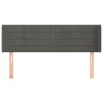 vidaXL Tăblie de pat cu aripioare gri închis 147x16x78/88 cm catifea