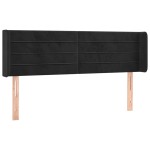 vidaXL Tăblie de pat cu aripioare negru 147x16x78/88 cm catifea