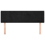 vidaXL Tăblie de pat cu aripioare negru 147x16x78/88 cm catifea