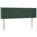 vidaXL Tăblie de pat cu aripioare verde închis 147x16x78/88 cm catifea