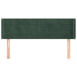 vidaXL Tăblie de pat cu aripioare verde închis 147x16x78/88 cm catifea