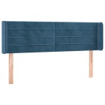 vidaXL Tăblie pat cu aripioare albastru închis 147x16x78/88 cm catifea