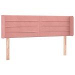 vidaXL Tăblie de pat cu aripioare roz 147x16x78/88 cm catifea