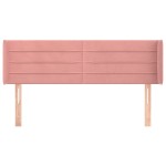 vidaXL Tăblie de pat cu aripioare roz 147x16x78/88 cm catifea