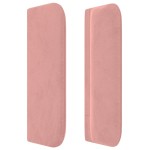 vidaXL Tăblie de pat cu aripioare roz 147x16x78/88 cm catifea