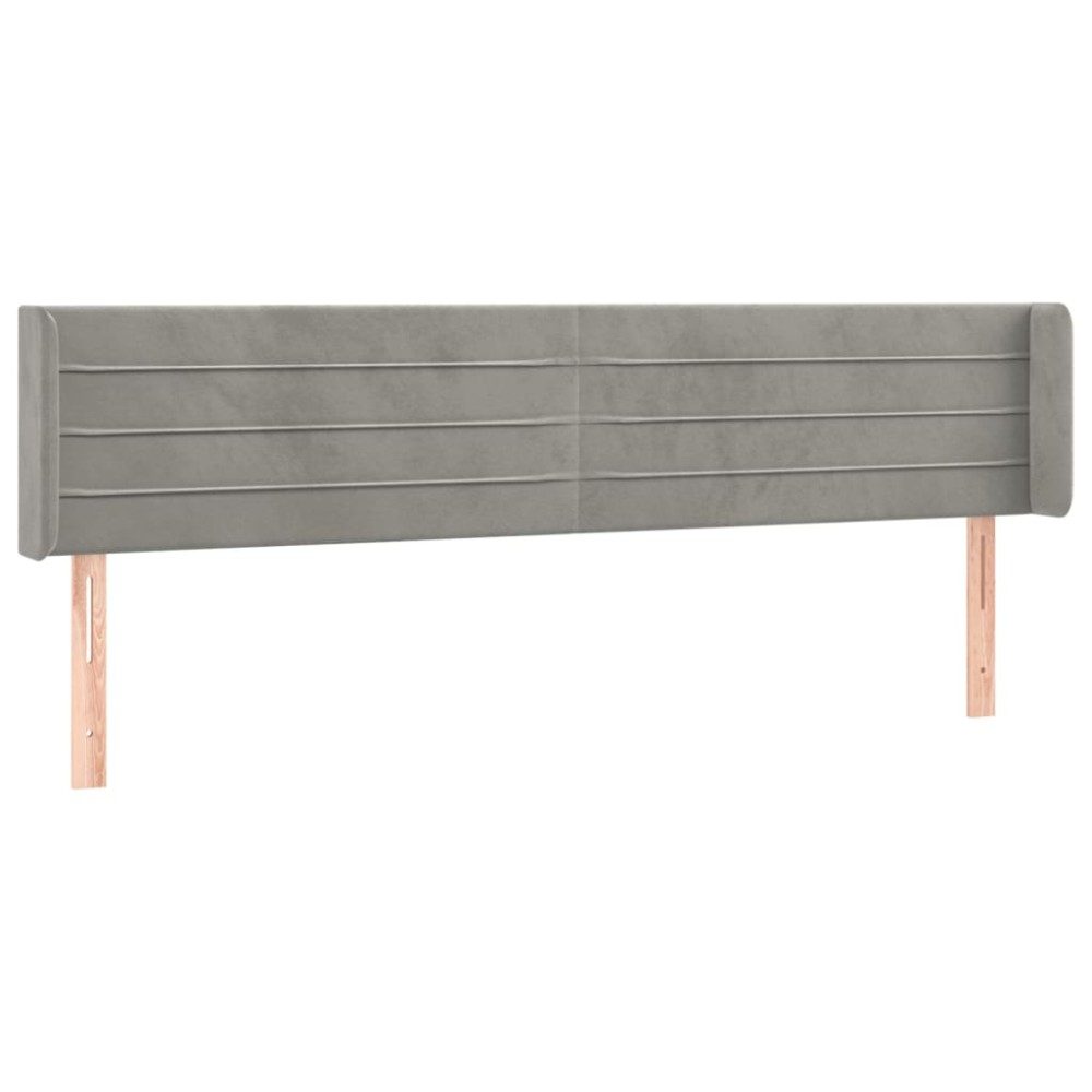 vidaXL Tăblie de pat cu aripioare gri deschis 163x16x78/88 cm catifea
