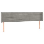 vidaXL Tăblie de pat cu aripioare gri deschis 163x16x78/88 cm catifea