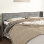 vidaXL Tăblie de pat cu aripioare gri deschis 163x16x78/88 cm catifea
