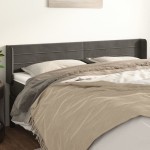 vidaXL Tăblie de pat cu aripioare gri închis 163x16x78/88 cm catifea vidaXL Tăblie de pat cu aripioare gri închis 163x16x78/88 cm catifea