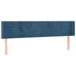 vidaXL Tăblie pat cu aripioare albastru închis 163x16x78/88 cm catifea