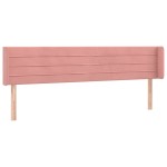 vidaXL Tăblie de pat cu aripioare roz 163x16x78/88 cm catifea