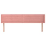 vidaXL Tăblie de pat cu aripioare roz 163x16x78/88 cm catifea