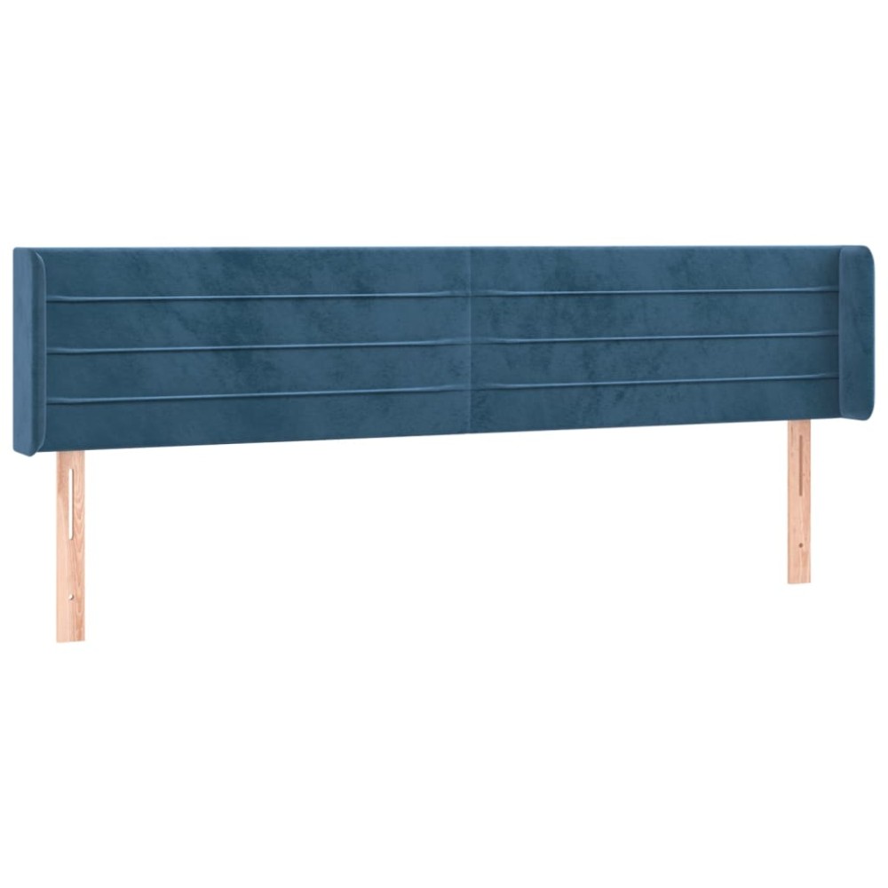 vidaXL Tăblie pat cu aripioare albastru închis 183x16x78/88 cm catifea