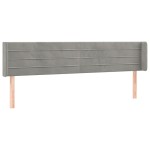 vidaXL Tăblie de pat cu aripioare gri deschis 203x16x78/88 cm catifea vidaXL Tăblie de pat cu aripioare gri deschis 203x16x78/88 cm catifea