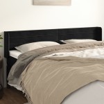 vidaXL Tăblie de pat cu aripioare negru 203x16x78/88 cm catifea vidaXL Tăblie de pat cu aripioare negru 203x16x78/88 cm catifea