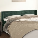 vidaXL Tăblie de pat cu aripioare verde închis 203x16x78/88 cm catifea