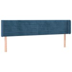 vidaXL Tăblie pat cu aripioare albastru închis 203x16x78/88 cm catifea
