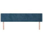 vidaXL Tăblie pat cu aripioare albastru închis 203x16x78/88 cm catifea