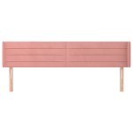 vidaXL Tăblie de pat cu aripioare roz 203x16x78/88 cm catifea