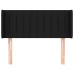 vidaXL Tăblie de pat cu aripioare negru 83x16x78/88 cm textil