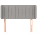 vidaXL Tăblie de pat cu aripioare gri deschis 93x16x78/88 cm textil