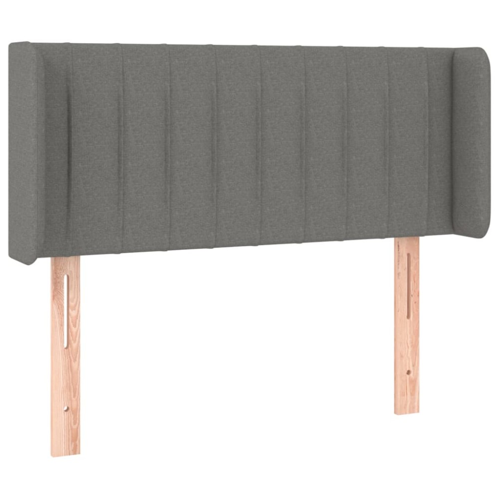 vidaXL Tăblie de pat cu aripioare gri închis 103x16x78/88 cm textil