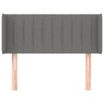 vidaXL Tăblie de pat cu aripioare gri închis 103x16x78/88 cm textil