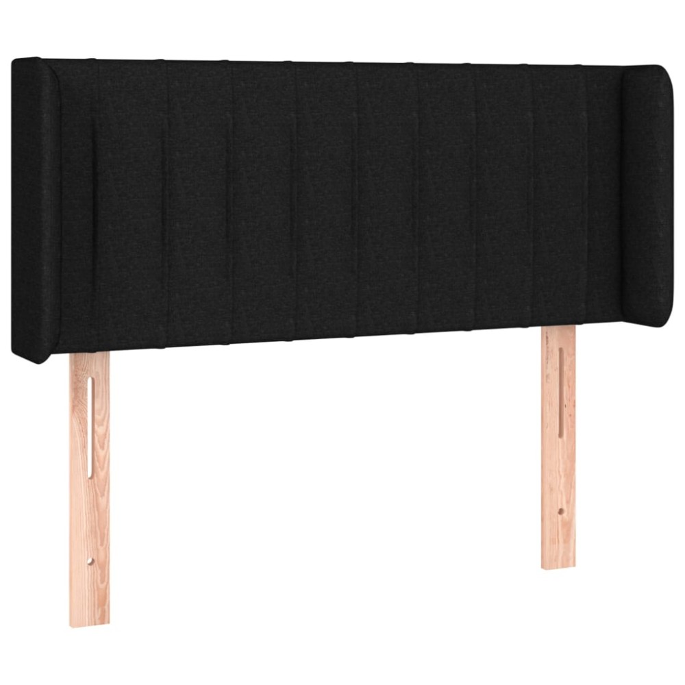 vidaXL Tăblie de pat cu aripioare negru 103x16x78/88 cm textil