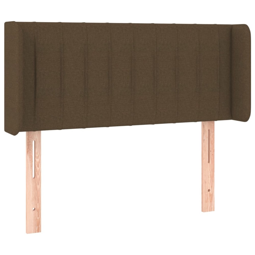 vidaXL Tăblie de pat cu aripioare maro închis 103x16x78/88 cm textil
