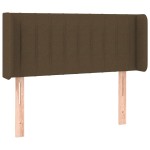 vidaXL Tăblie de pat cu aripioare maro închis 103x16x78/88 cm textil