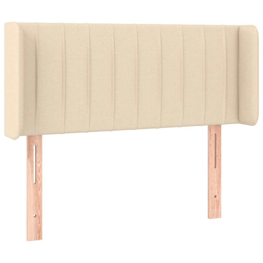 vidaXL Tăblie de pat cu aripioare crem 103x16x78/88 cm textil